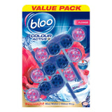 Bloo Colour Active toilet rim blocks 3 x 3 pack - British product