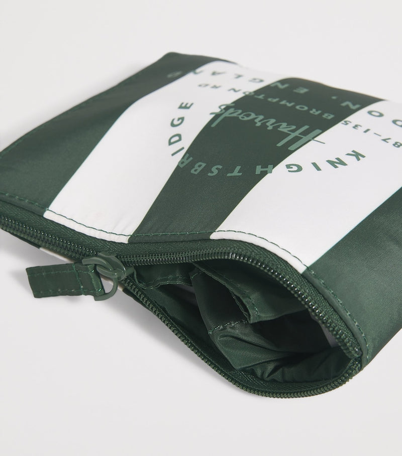 Harrods pocket shopper bag with logo and stripe (British brand)