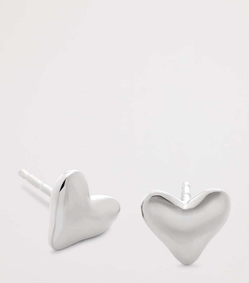 Monica Vinader heart sterling silver earrings (British brand)