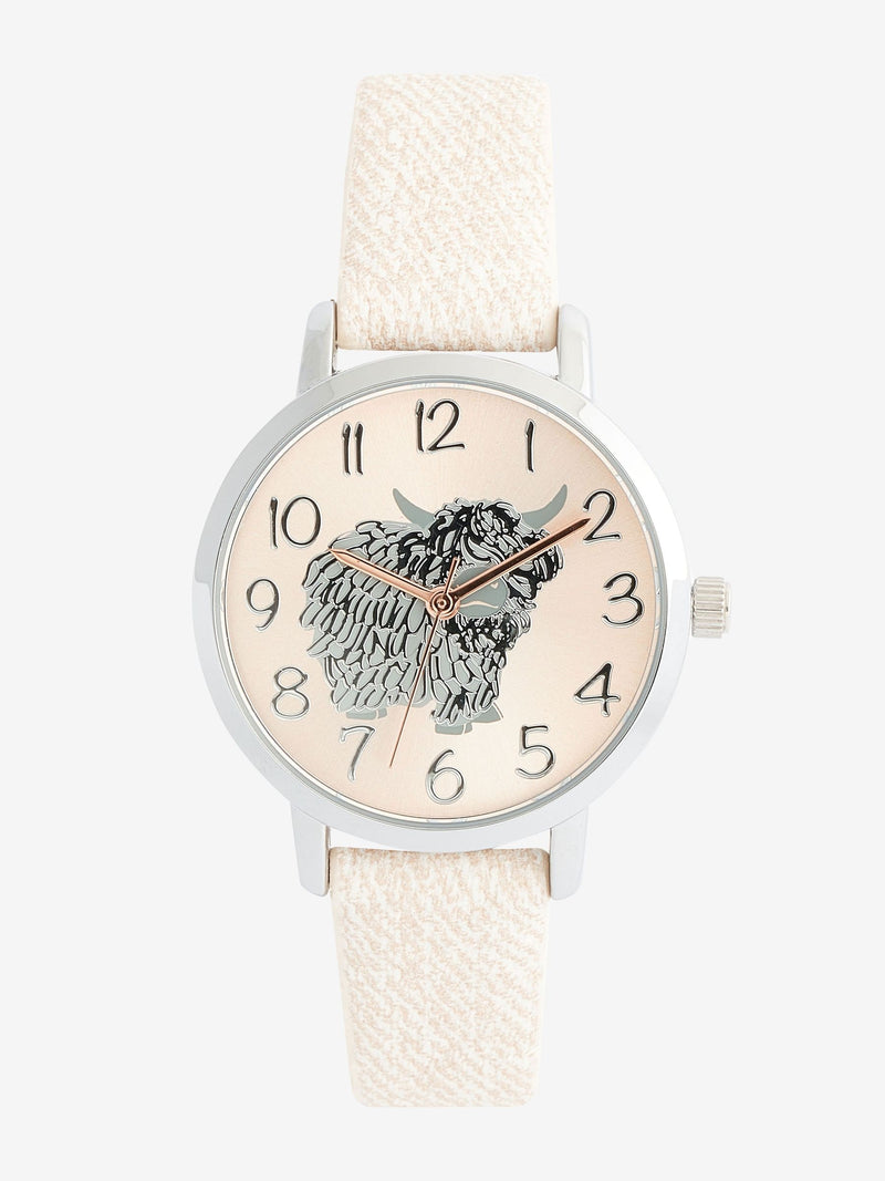 Hamish Highland Cow watch with 3cm diameter, imported from the UK