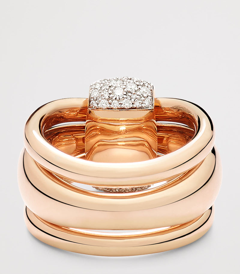 Pomellato Together ring in rose gold with diamonds, British brand