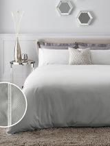 Silver Grey Cotton Sateen 300 Thread Count Duvet Cover and Pillowcase Set