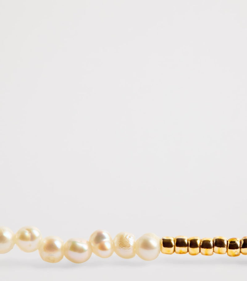 Anni Lu gold-plated slim pearly bracelet, UK version