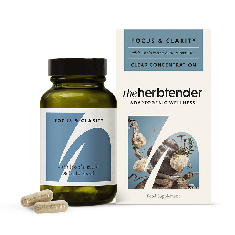 The Herbtender Focus Clarity supplement 60 vegan capsules - British product