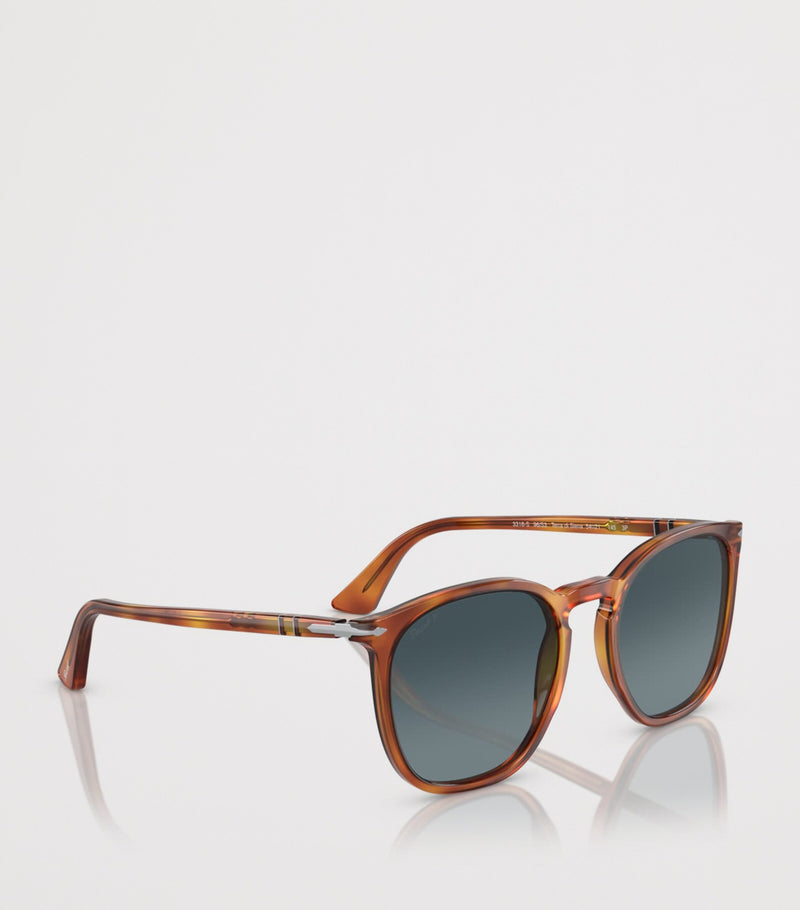 Persol acetate round sunglasses with keyhole bridge, UK version