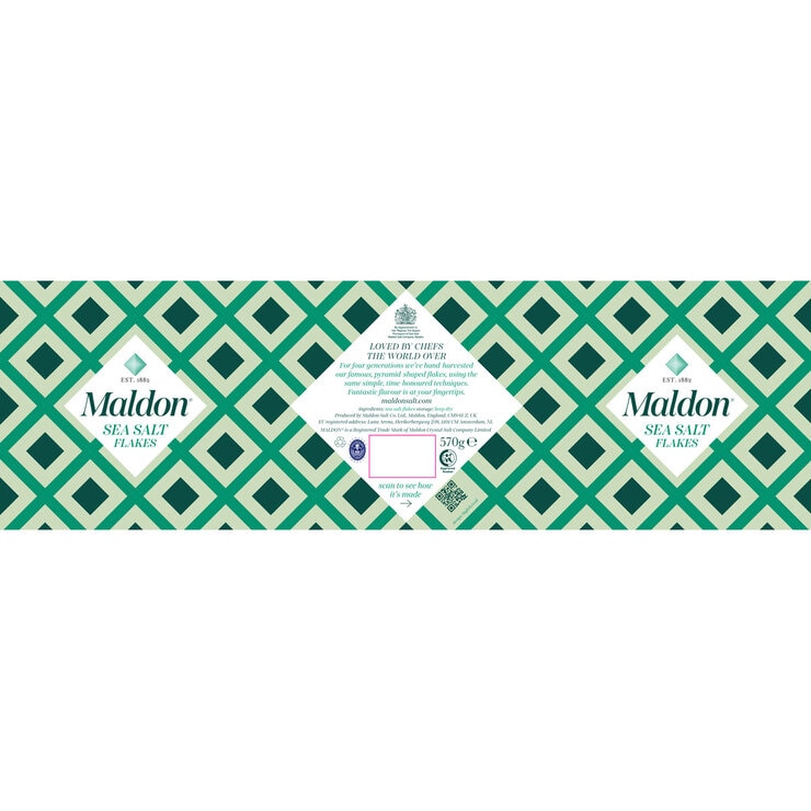 Maldon Sea Salt Flakes 570g tub, imported from the UK