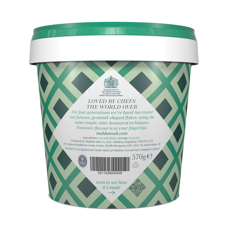 Maldon Sea Salt Flakes 570g tub, imported from the UK