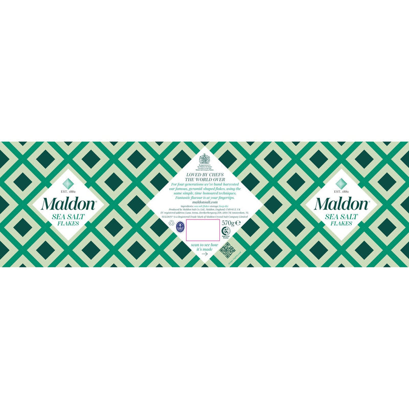 Maldon Sea Salt Flakes 570g tub, imported from the UK