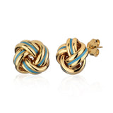 Costco UK 14ct Yellow Gold Enamel Love Knot Stud Earrings- Buy online at McGrocer