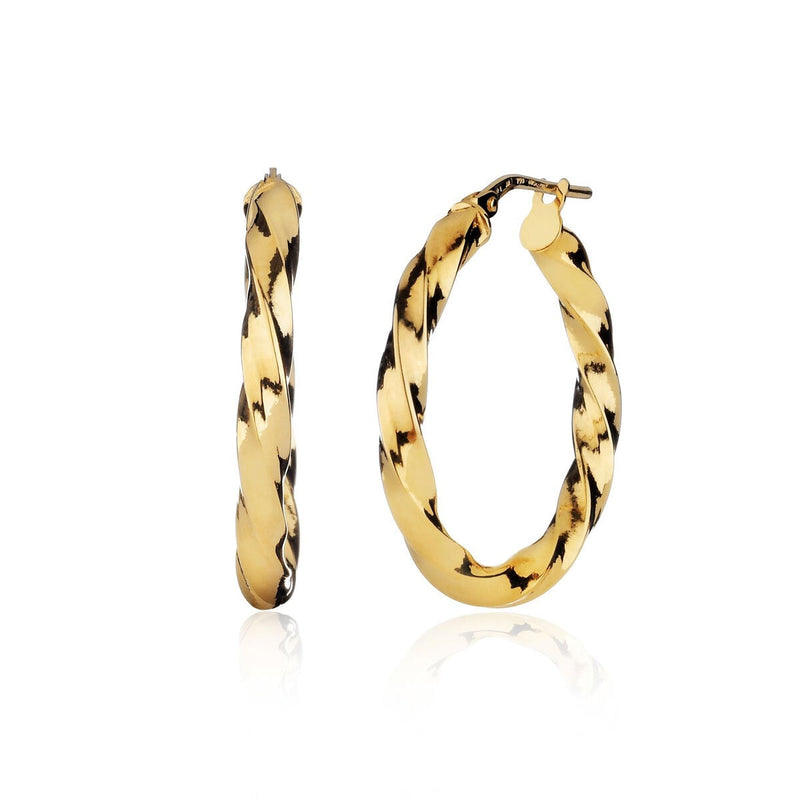 Costco 14ct yellow gold twisted hoop earrings - British product