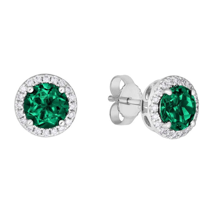 Costco lab emerald diamond earrings 14ct white gold, imported from the UK