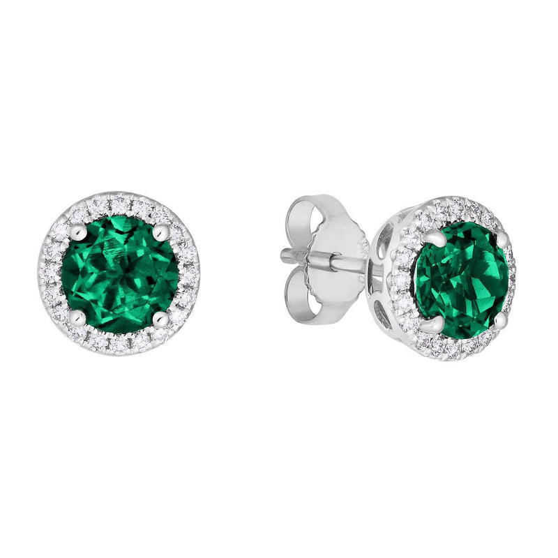 Costco lab emerald diamond earrings 14ct white gold, imported from the UK