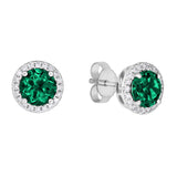 Costco lab emerald diamond earrings 14ct white gold, imported from the UK