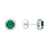 Costco lab emerald diamond earrings 14ct white gold, imported from the UK