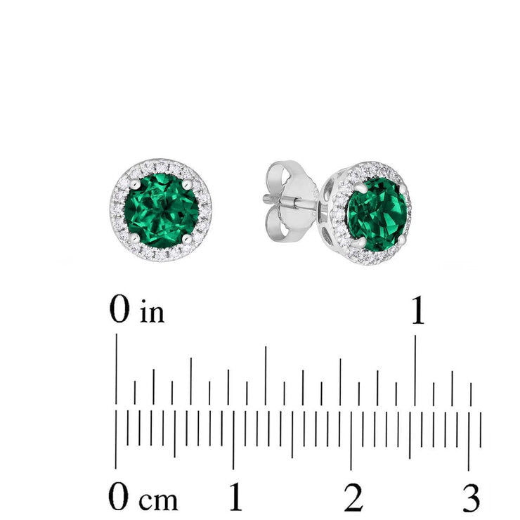 Costco lab emerald diamond earrings 14ct white gold, imported from the UK