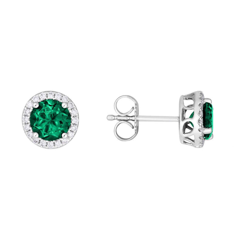 Costco lab emerald diamond earrings 14ct white gold, imported from the UK