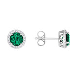 Costco lab emerald diamond earrings 14ct white gold, imported from the UK