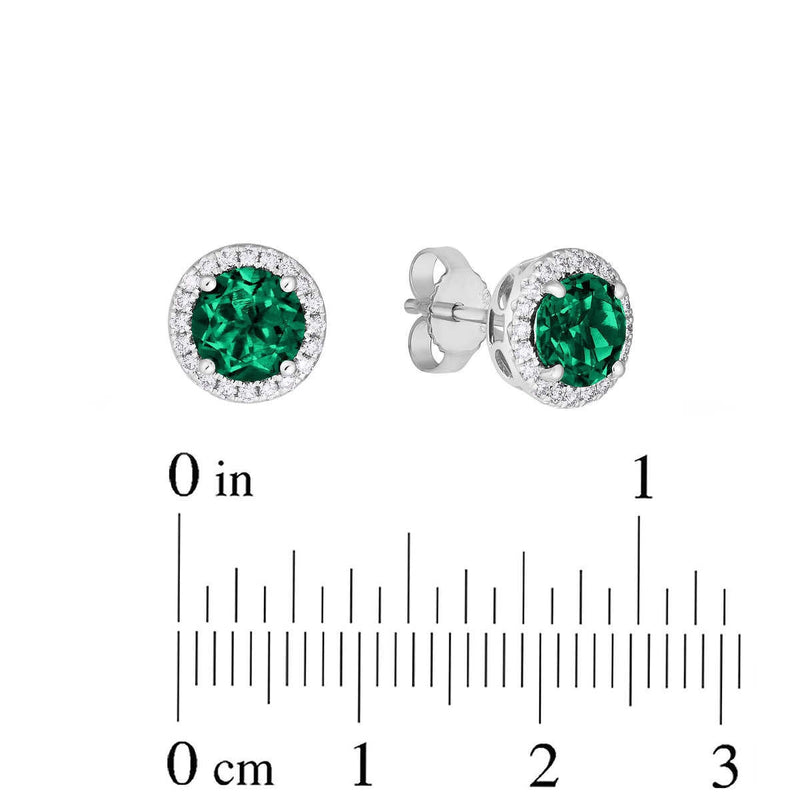 Costco lab emerald diamond earrings 14ct white gold, imported from the UK