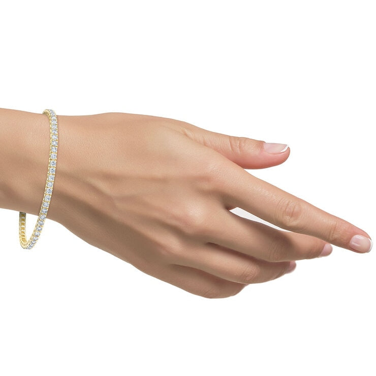 Costco 3ct diamond tennis bracelet round brilliant 18ct gold - British product