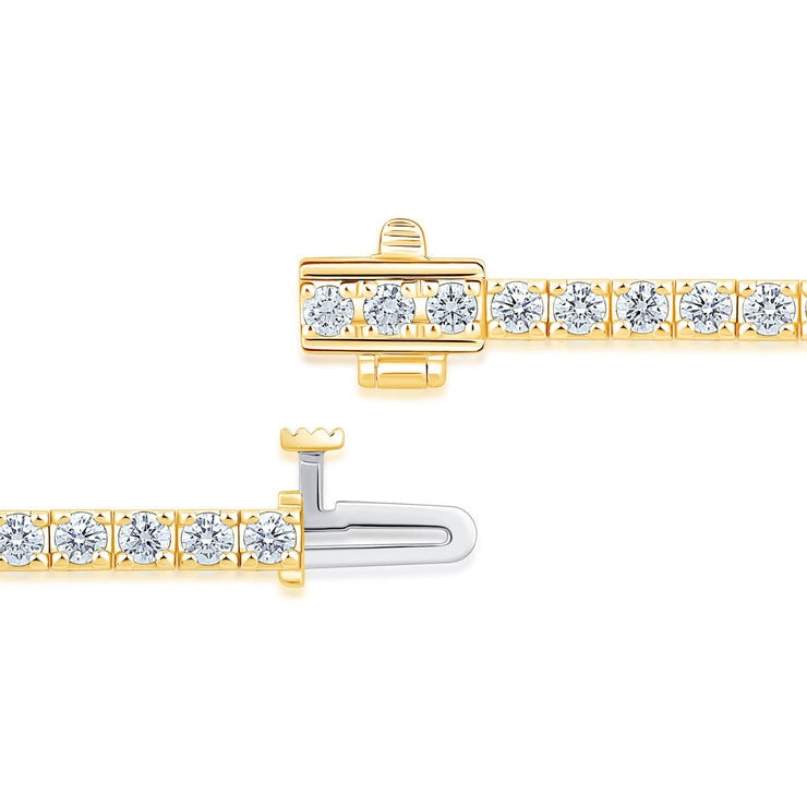 Costco 3ct diamond tennis bracelet round brilliant 18ct gold - British product