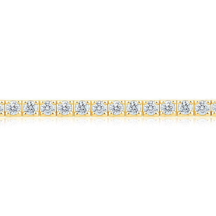 Costco 3ct diamond tennis bracelet round brilliant 18ct gold - British product