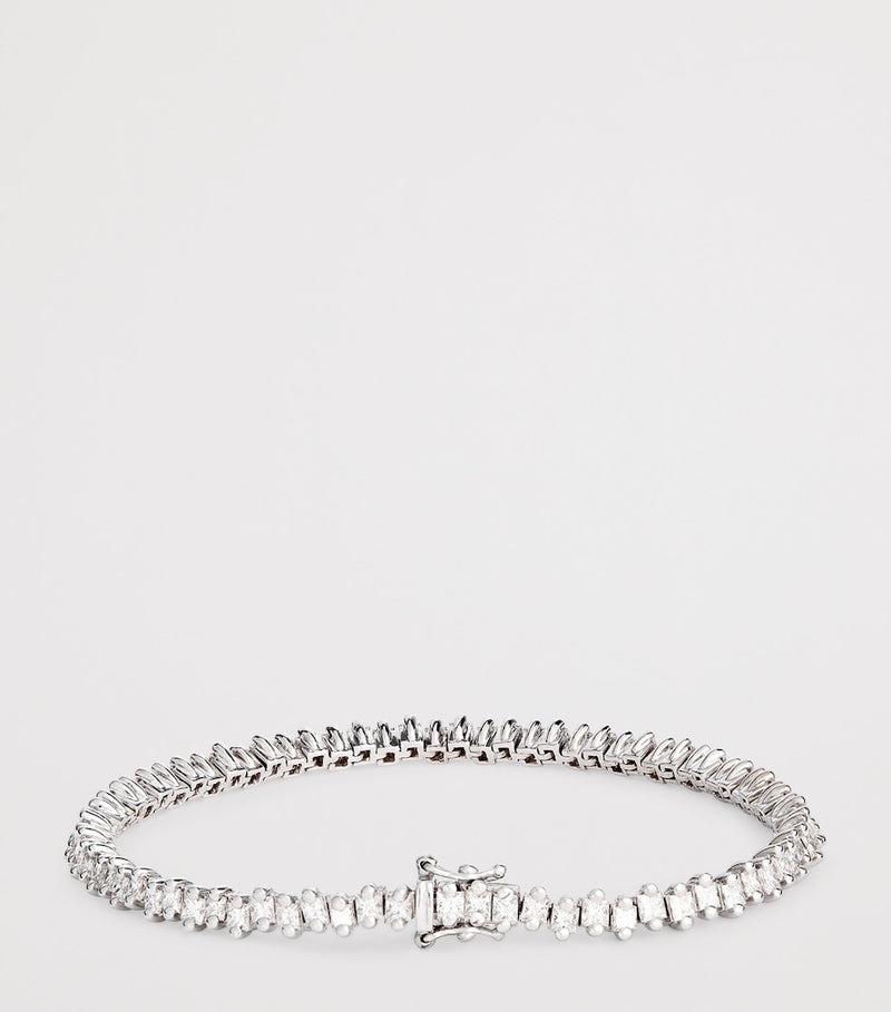 Suzanne Kalan princess diamond tennis bracelet white gold - British product
