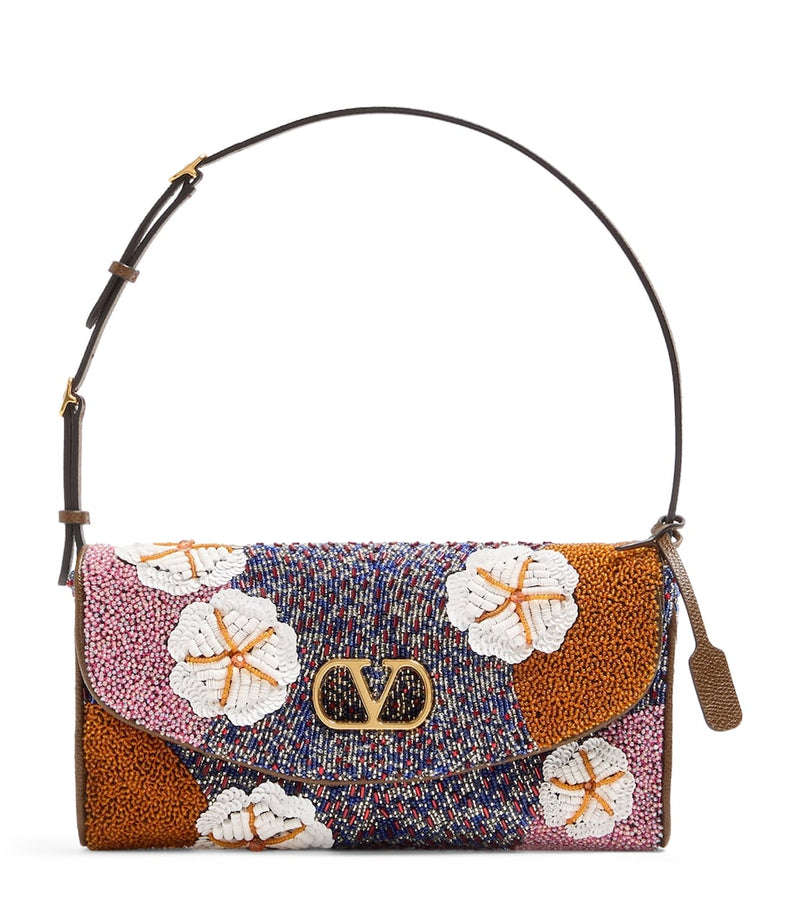 Valentino Garavani DeVain silk sequin shoulder bag - British product
