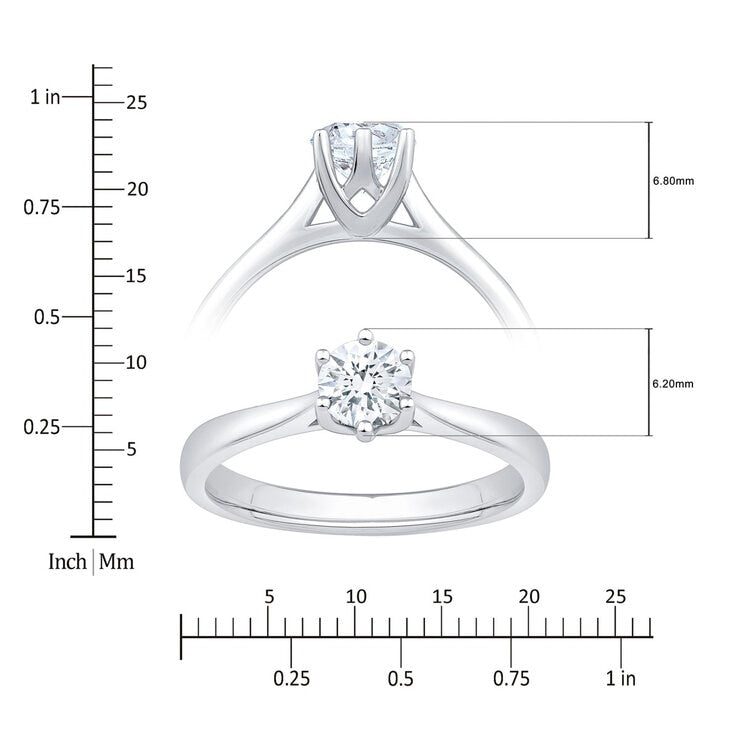 Costco diamond solitaire ring 0.50ct round brilliant size N, UK version
