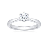 Costco UK Costco 0.50ct Round Brilliant Cut Diamond Solitaire Ring, Platinum, Size N- Buy online at McGrocer