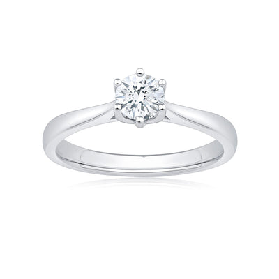 Costco UK Costco 0.50ct Round Brilliant Cut Diamond Solitaire Ring, Platinum, Size N- Buy online at McGrocer