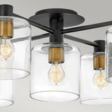 Quintiesse 5-light chandelier black and heritage brass - British product