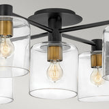 Quintiesse 5-light chandelier black and heritage brass - British product