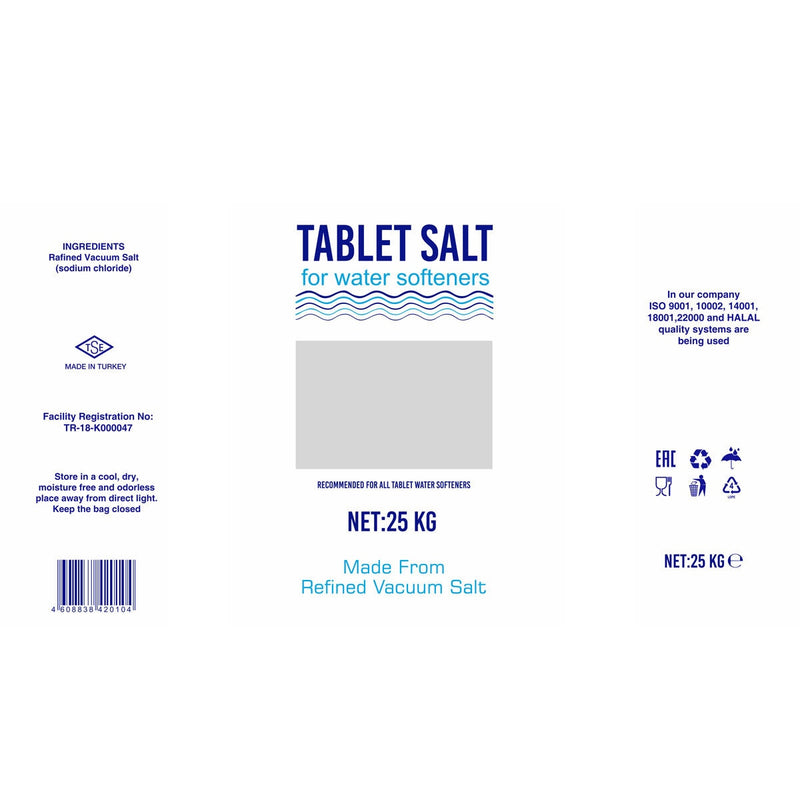 Q Salt water softener tablets 25kg, imported from the UK
