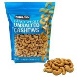 Costco UK Kirkland Signature Unsalted & Roasted Cashews Bag Cashew Nuts 1.13kg- Buy online at McGrocer