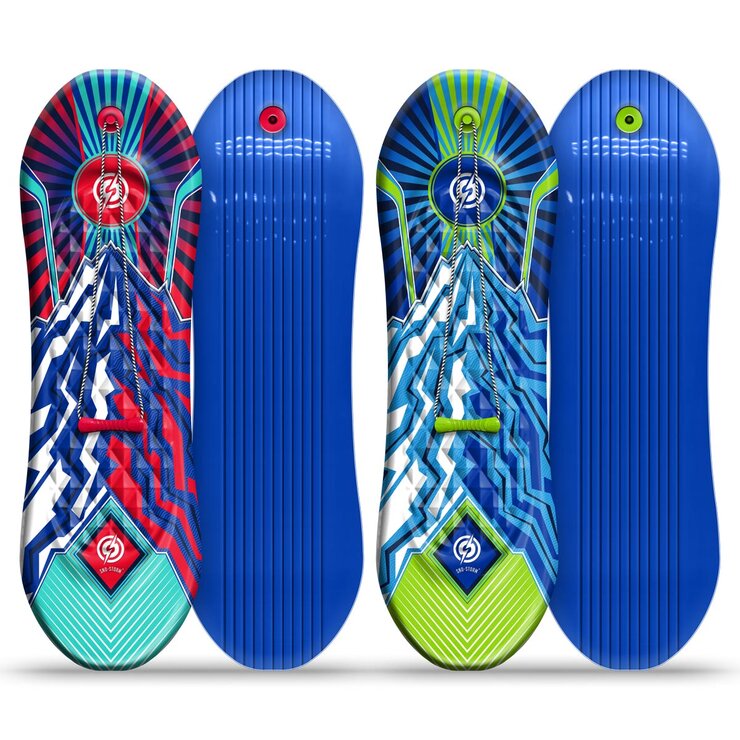 Sno-Storm 48 inch foam snowboard sled with tow rope, imported from the UK