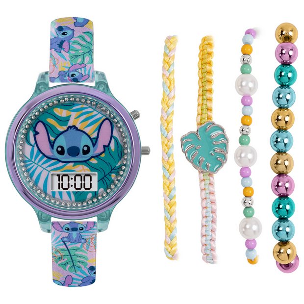 Disney Stitch digital watch and bracelet set, UK version