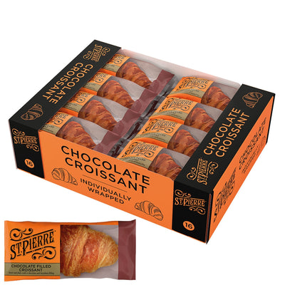Costco UK St. Pierre Chocolate and Hazelnut Filled Croissant 16 x 55g- Buy online at McGrocer