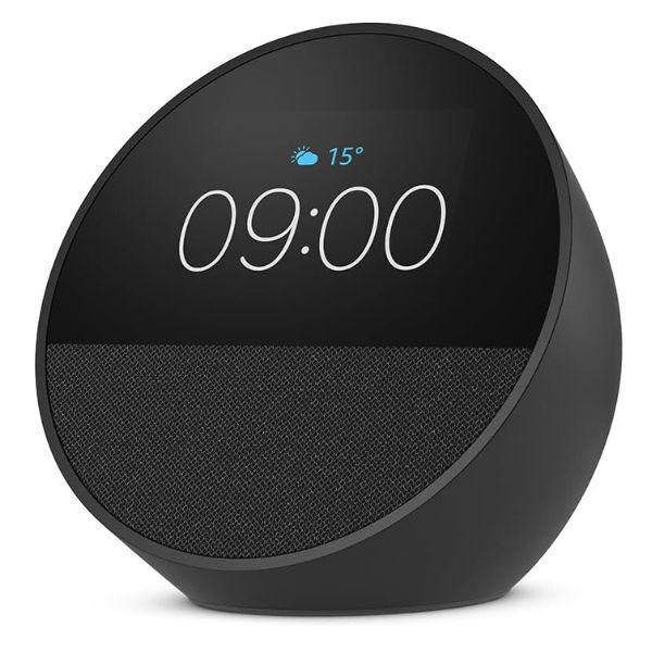 Amazon Echo Spot 2024 smart alarm clock black, imported from the UK
