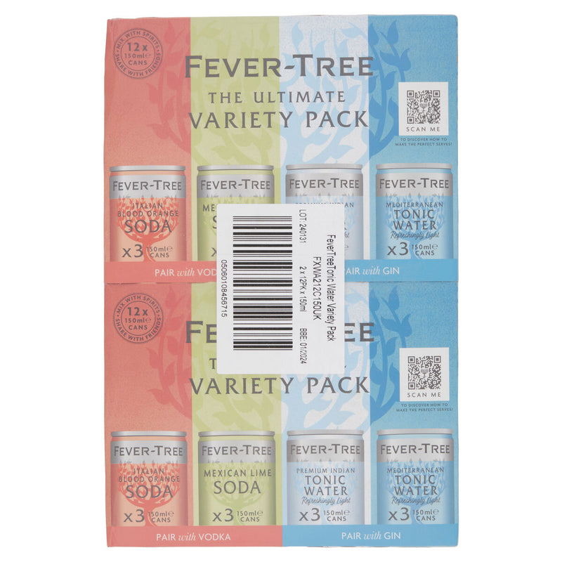 Fever-Tree Variety Pack mixers 2 x 12 x 150ml - British product