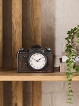 Next Black Vintage Camera Mantel Clock Resin 10.5cm- Buy online at McGrocer