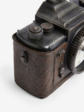 Black vintage camera mantel clock 10.5cm - British product