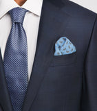 Isaia silk paisley pocket square with hand-rolled edge - British product