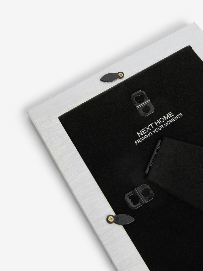 Silver geometric photo frame (British brand)