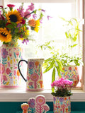 Lucy Tiffney multi floral footed plant pot 14cm, UK version