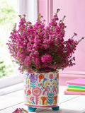 Lucy Tiffney multi floral footed plant pot 14cm, UK version