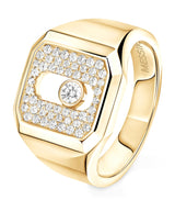 Harrods Messika Move Joaillerie Yellow Gold and Diamond Pavé Signet Ring (0.27ct)- Buy online at McGrocer