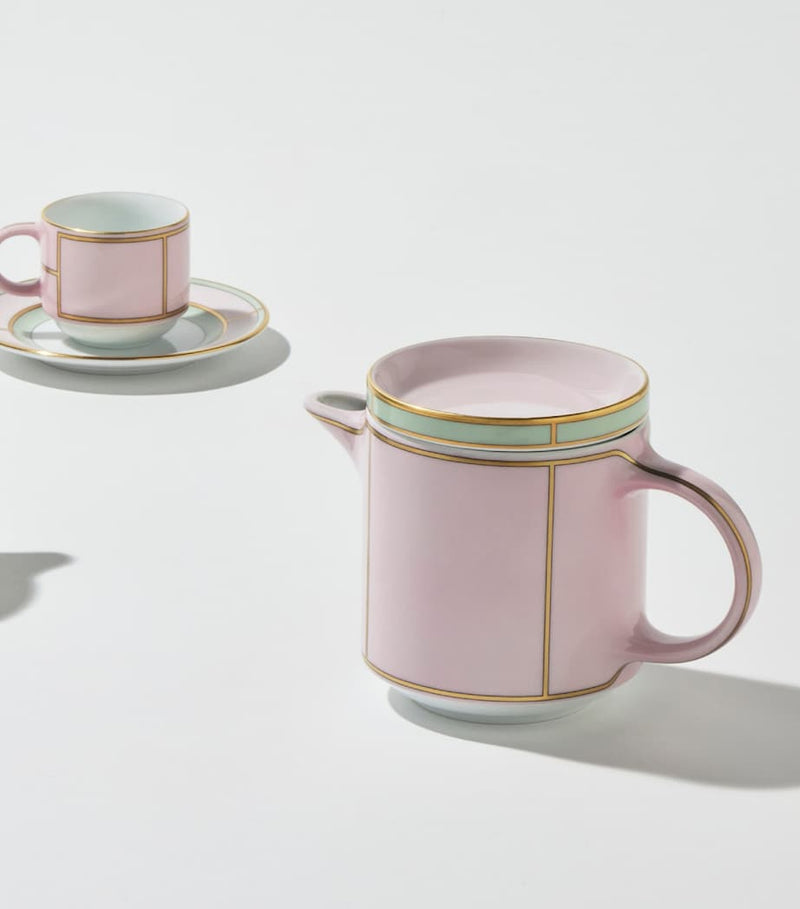 Ginori 1735 Colonna Diva Rosa coffee pot, Italian porcelain, UK version