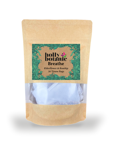 Holland & Barrett Holly Botanic Breathe Tisane Elderflower & Rosehip Herbal Tea 30 Tea Bags- Buy online at McGrocer