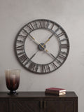 Libra Interiors Grey Antique Skeleton Wall Clock