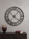 Libra Interiors Grey Antique Skeleton Wall Clock
